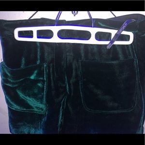 VELVET FOREST GREEN SHORTS WITH FRONT POCKETS